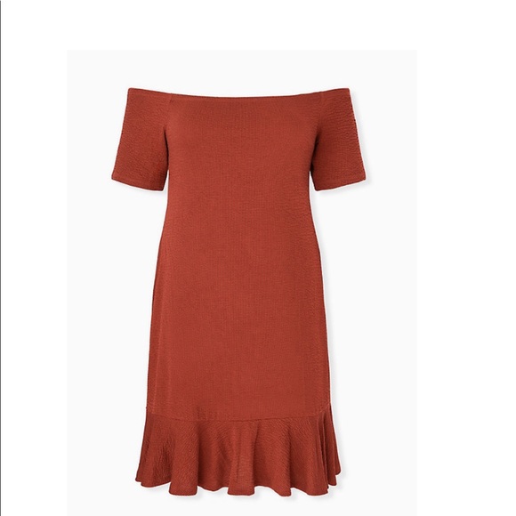 torrid Dresses & Skirts - 🆕FINAL PRICE ‼️Torrid BrickRed Off shoulder Dress